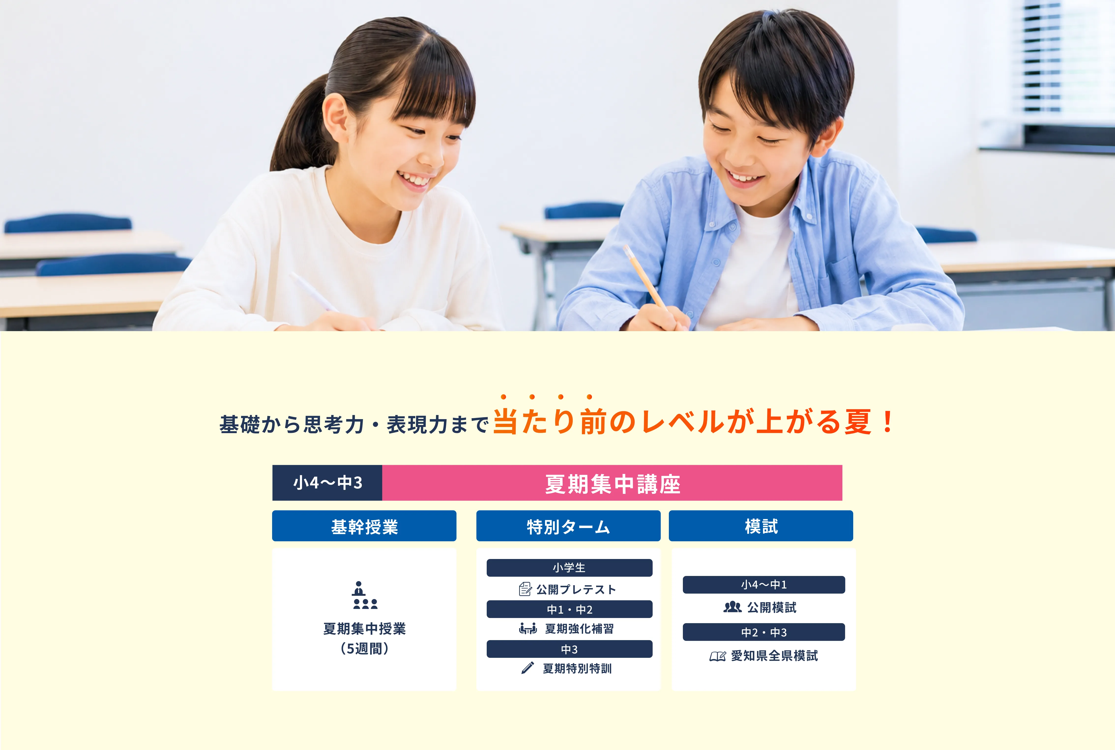 基礎から思考力・表現力まで当たり前のレベルが上がる夏！